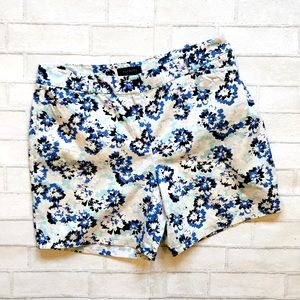 Talbots White and Blue Floral printed shorts 12